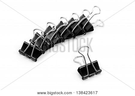 Binder clip Paper clip isolated on white background