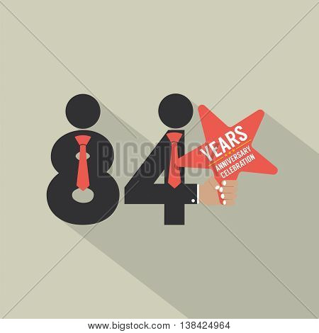 84th Years Anniversary Typography Design Vector Illustration. EPS 10