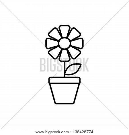 Universal Flower icon to use in web and mobile UI, ecology basic UI element. Thin line flower icon.