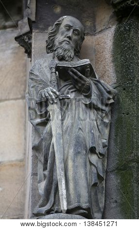 TUBINGEN, GERMANY - OCTOBER 21: Saint Paul, Collegiate Church of St. George in Tubingen, Germany on October 21, 2014.