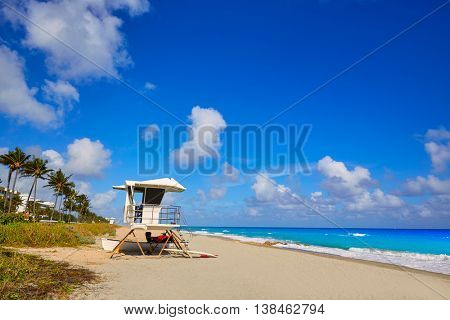 Palm Beach beach baywatch tower in Florida USA
