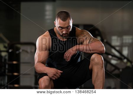Bodybuilder Resting
