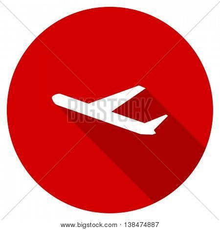 deparures vector icon, red modern flat design web element
