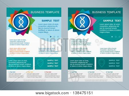 Dna Symbol On Abstract Vector Flyer