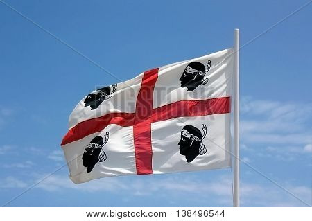 The flag of Sardinia - La bandiera sarda -The Flag of the four Moors - i quattro mori.