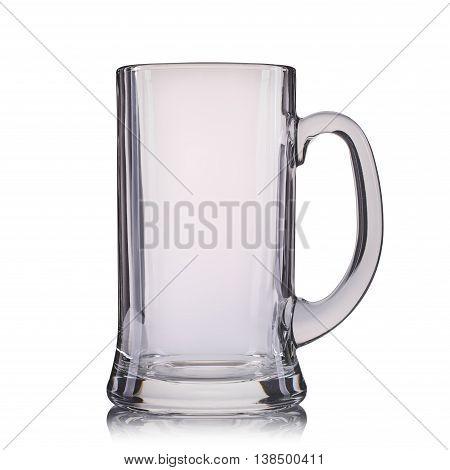 Empty glass of beer isolated on a white background.