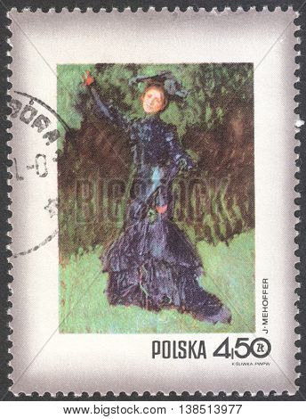 MOSCOW RUSSIA - CIRCA FEBRUARY 2016: a post stamp printed in POLAND shows painting 
