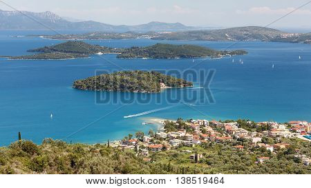 Nidri Town, marina and smaller Islands ,Lefkada Island, Greece
