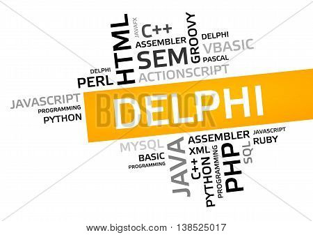 Delphi Word Cloud, Tag Cloud, Vector Graphic