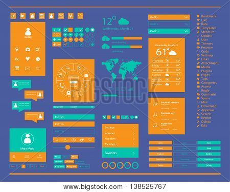User interface for mobile and web with ui kit yellow color