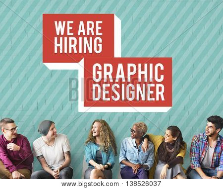 We are Hiring Job Application Creative Occupation Designer Concept