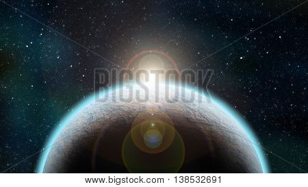 Exoplanet - extrasolar planet in distant solar system in outer space