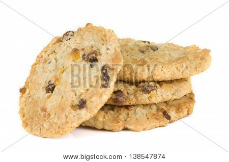 Close-up of Yummy cookies with ginger isolated on white background