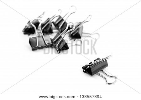 Binder clip Paper clip isolated on white background