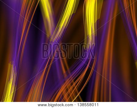 glowing orange red violet curved lines and sircles over dark Abstract Background. seamless Illustration pattern.