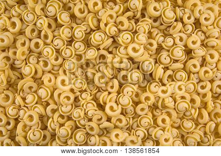 Closeup of uncooked italian pasta - dischi volanti
