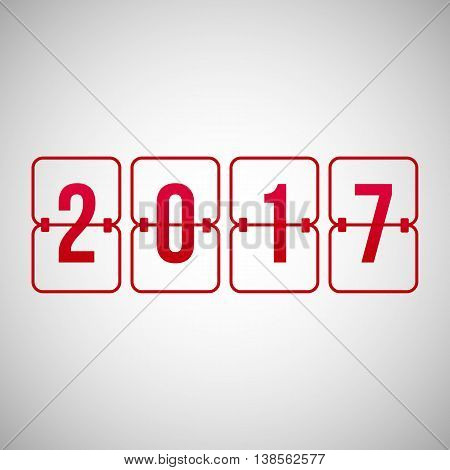 scoreboard 2017 year red flip symbol isolated
