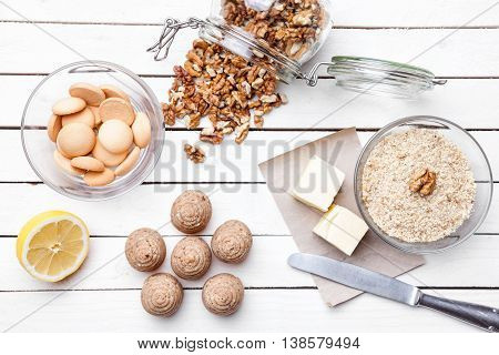 Traditional Bee Nest Cake On Wooden Background