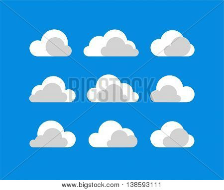 Abstract clouds weather or storage icon collection