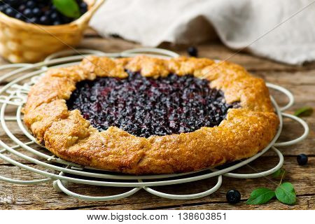 gallet with blueberry. style rustic. selective focus