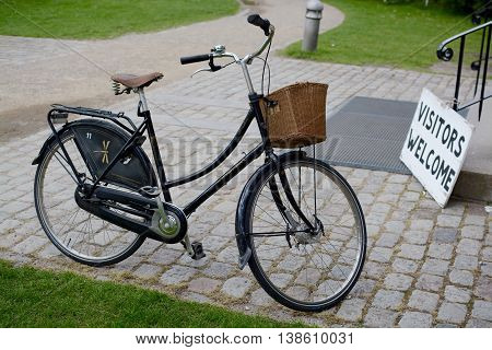 COPENHAGEN, DENMARK - JULY 13, 2016: A hotel hired bicycle in Copenhagen, Denmark