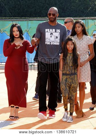 Kobe Bryant, Vanessa Bryant, Gianna Maria Onore Bryant and Natalia Diamante Bryant at the Nickelodeon Kids' Choice Sports Awards 2016 held at the Pauley Pavilion in Westwood, USA on July 14, 2016.
