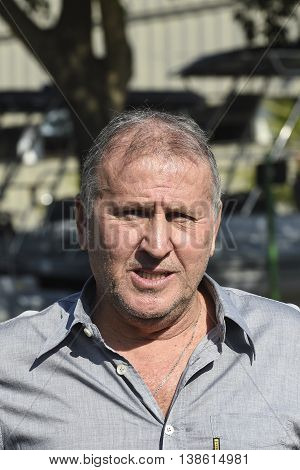 Rio de Janeiro Brazil - july 14 2016: Zico football player gives an interview during tribute