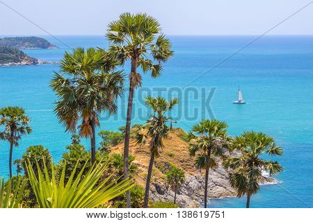 catamaran at  Promthep cape  viewpoint phuket thailand