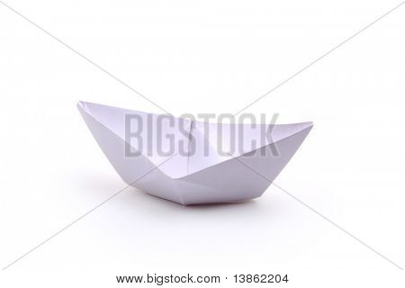 종이 배 흰색 절연