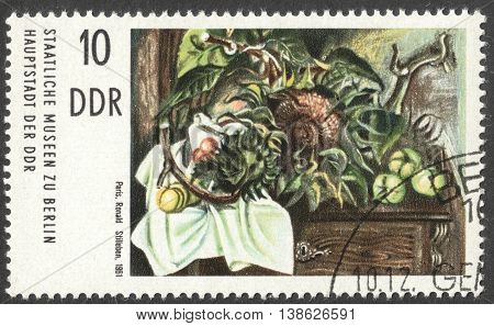 MOSCOW RUSSIA - CIRCA FEBRUARY 2016: a stamp printed in DDR shows a painting 