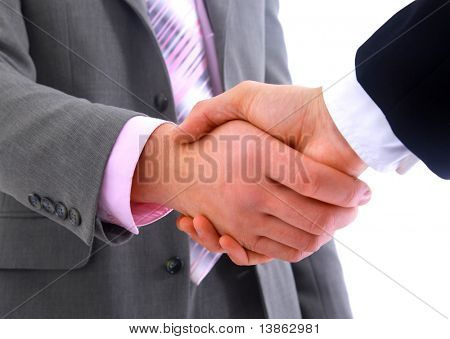 Handshake isolerad på vit bakgrund