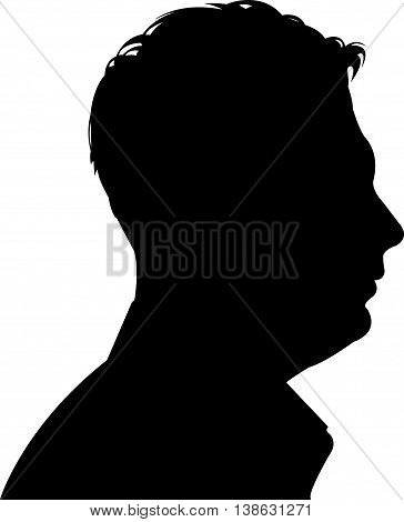 a man head ablack color silhouette vector