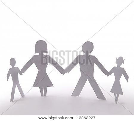 Şalter insanlar Aile dört ayakta tutan ellerin