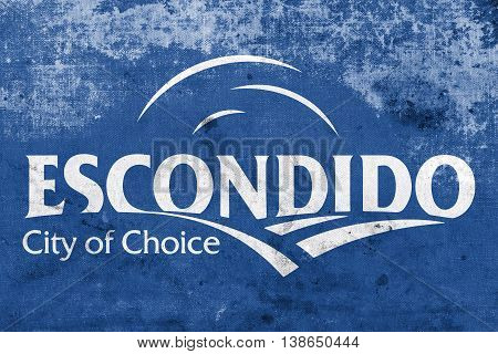 Flag Of Escondido, California, Usa, With A Vintage And Old Look