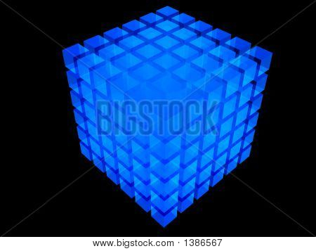 นามธรรม Cube สีน้ำเงิน