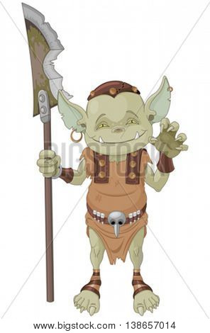 Illustration of very cute goblin creature