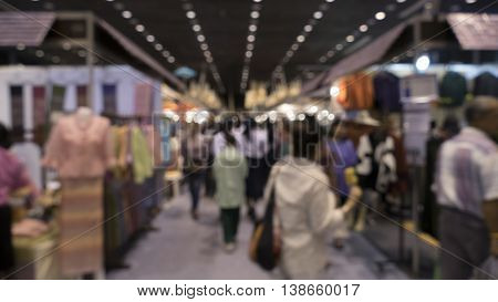 People Shopping In Exhibiton Trade Fair - Blur