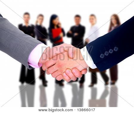 Handshake isolerad på vit bakgrund