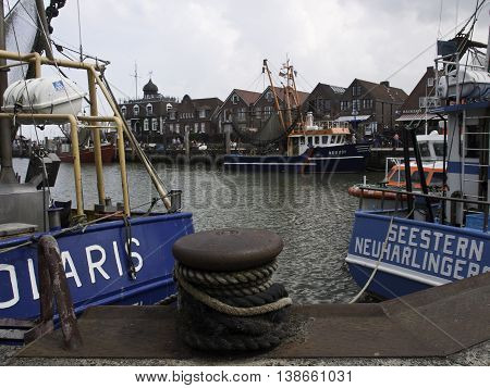 the Harbour of neuharlingersiel at the german coast