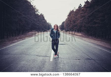Girl On A Road