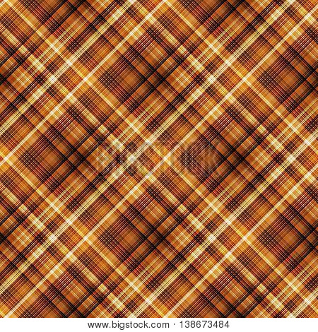 Checkered seamless pattern. Yellow, orange, brown and black cowboy ornament. Abstract symmetrical background. Vector eps10