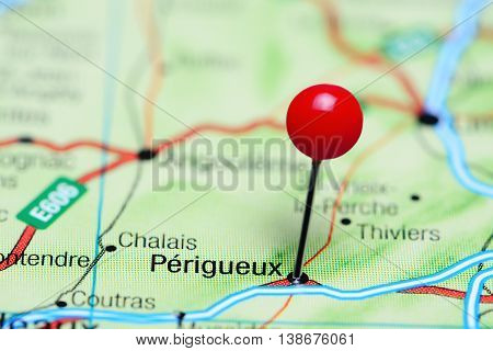 Perigueux pinned on a map of France