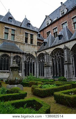 Historic Abbey green courtyard Middelburg The Netherlands