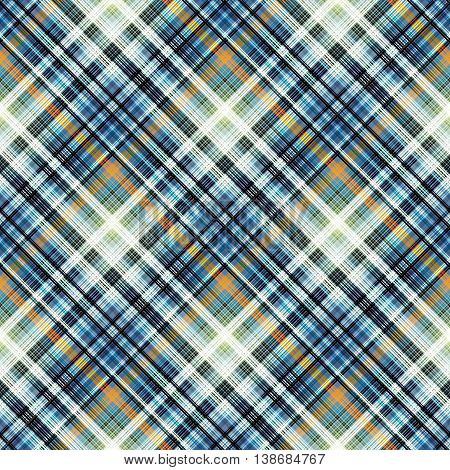 Checkered seamless pattern of interwoven multi-colored thin strips. Motley abstract symmetrical pattern. Template for fabrics, wallpaper. Vector eps10
