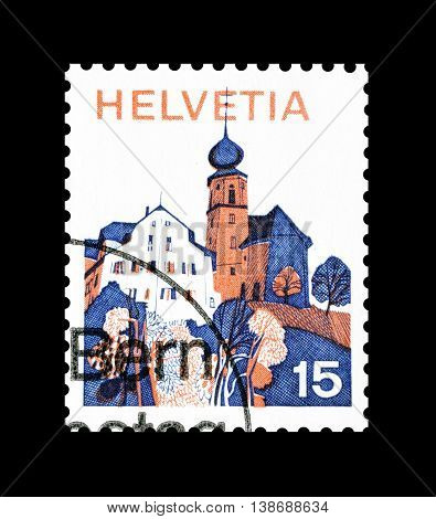 SWITZERLAND - CIRCA 1973 : Cancelled postage stamp printed by Switzerland, that shows Werthenstein.