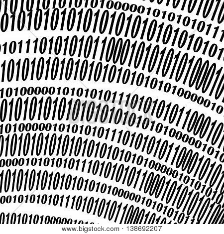 Binary Code Background. Numbers Concept. Algorithm, Data Code, Decryption and Encoding