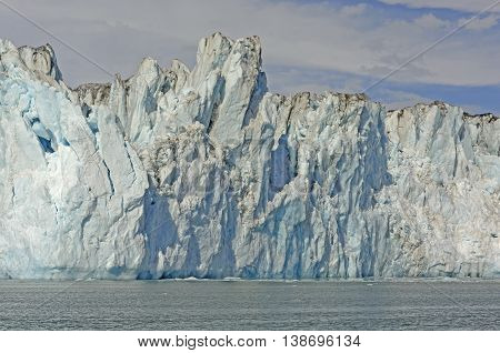 Ice Front of the Tidal Columbia Glacier In Alaska