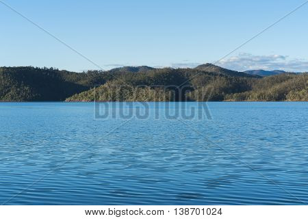 Lake Wivenhoe in Queensland during the day. Apart of Wivenhoe Dam.