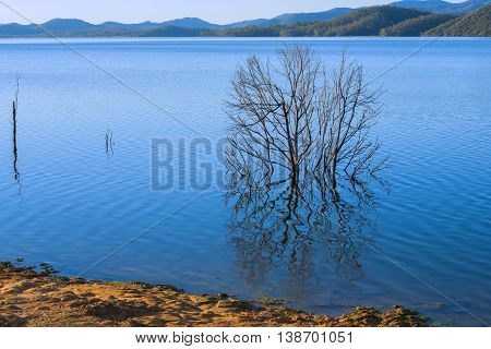 Lake Wivenhoe in Queensland during the day. Apart of Wivenhoe Dam.