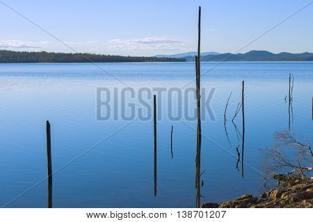 Lake Wivenhoe in Queensland during the day. Apart of Wivenhoe Dam.